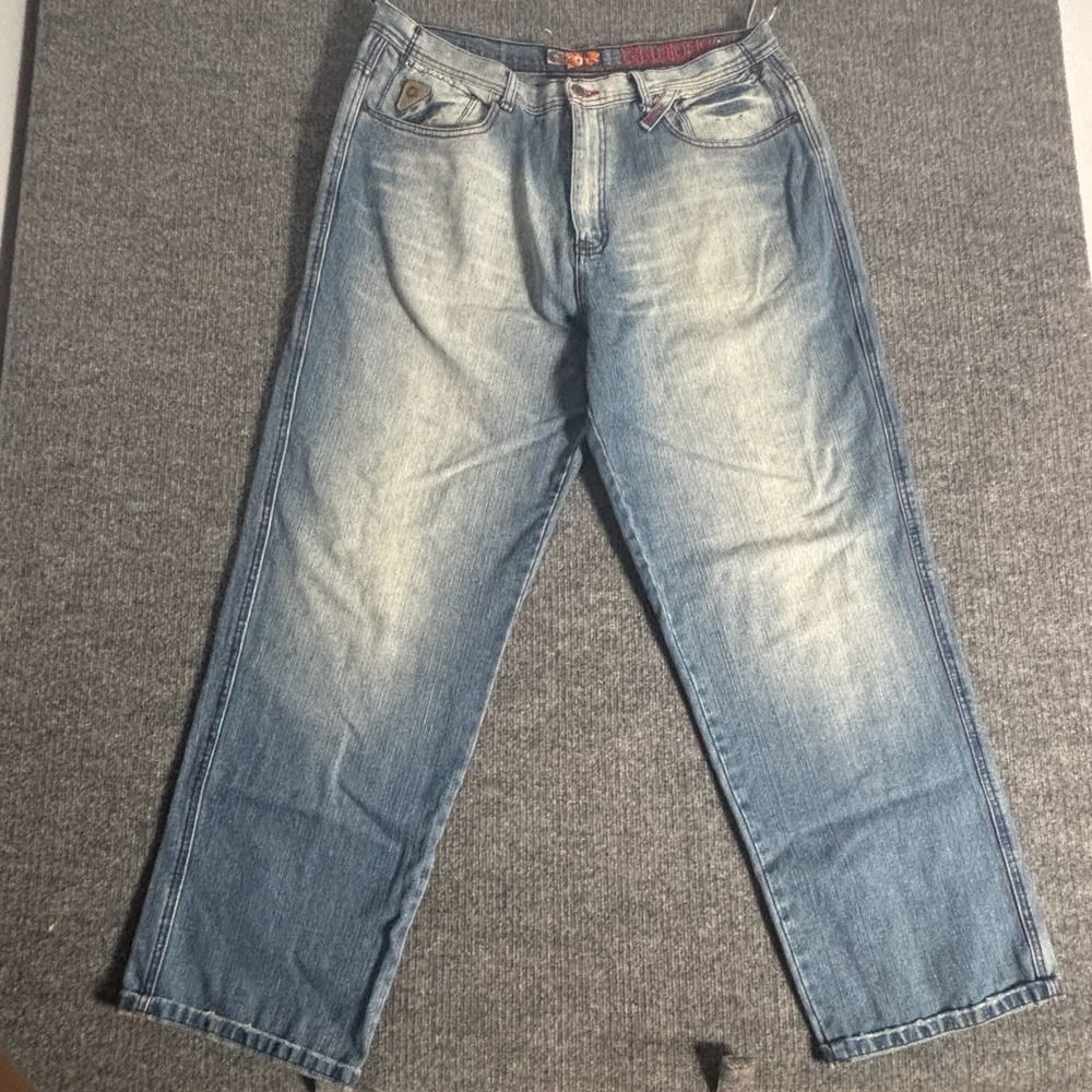 Akademiks Mens Jeans Size 40 Denim Blue RN100964‎ Straight Fit Relaxed